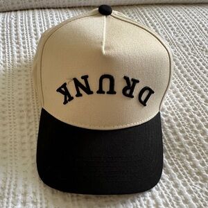 Beige and Black Trucker Hat